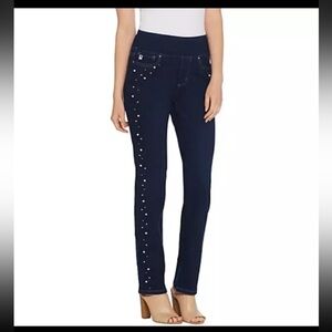Belle Kim Gravel Flexibelle Pearl Slim Leg Jeans